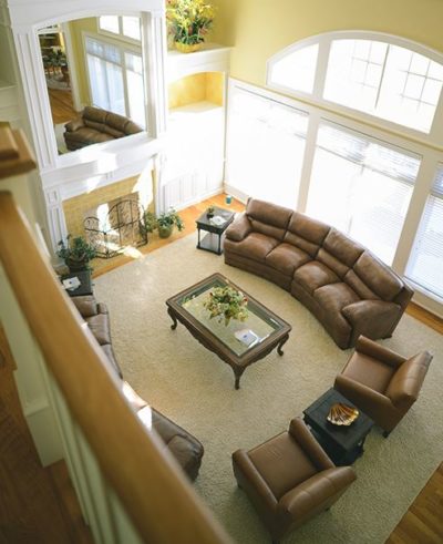 silver ridge rehab group room overhead view from staircase